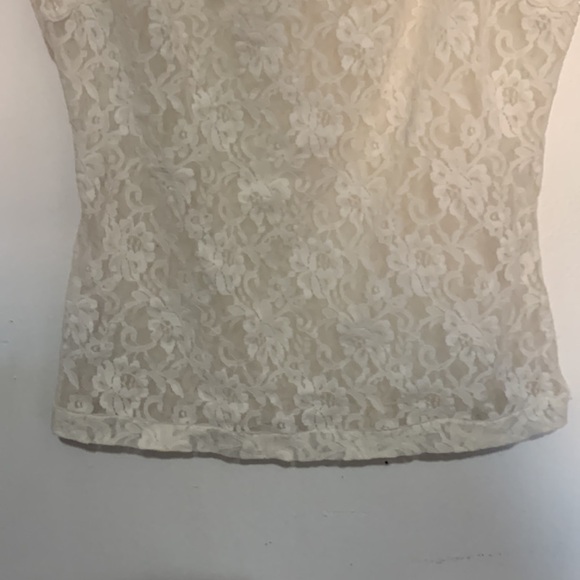 Vintage Y2K Off-White Lace Cami Top Bridal Festival Coquette Lingerie - Picture 5 of 7